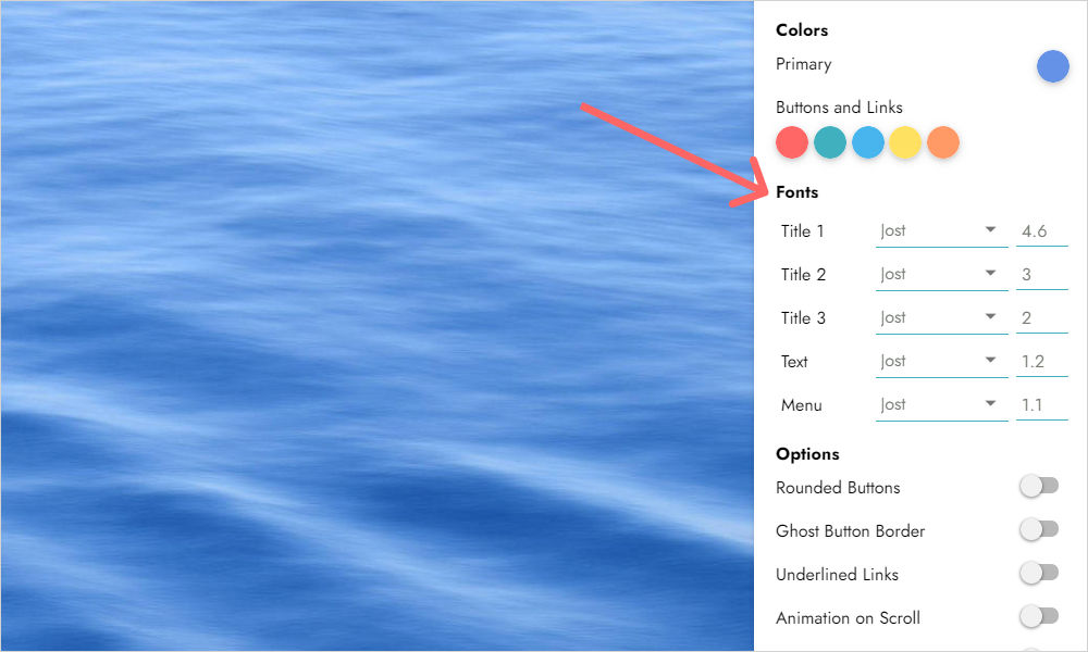 The button will be available in the preview area: Also, you can click on the text in a block in your project, open the Font list, and click on the Edit Site Styles button.